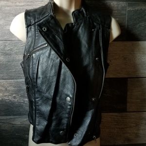 Material Girl Vegan Leather  Biker Vest